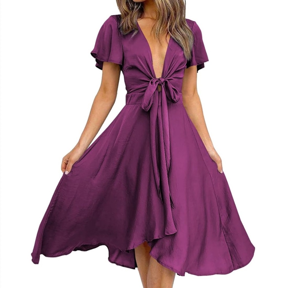 Chic Purple Midi Dress